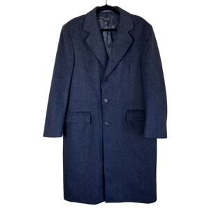 Franco's Mens XL Vintage 100% Cashmere Karamai Full Length Dress Coat Charcoal